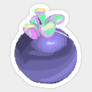 Mangosteen Pixel art, Cute Mangosteen fruit, Thai fruit Sticker